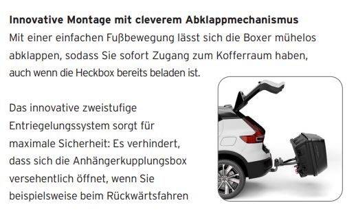 Heckbox für die Anhängerkupplung - Hapro Boxer L 420 Liter 40 Kg